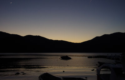 芦ノ湖の日没